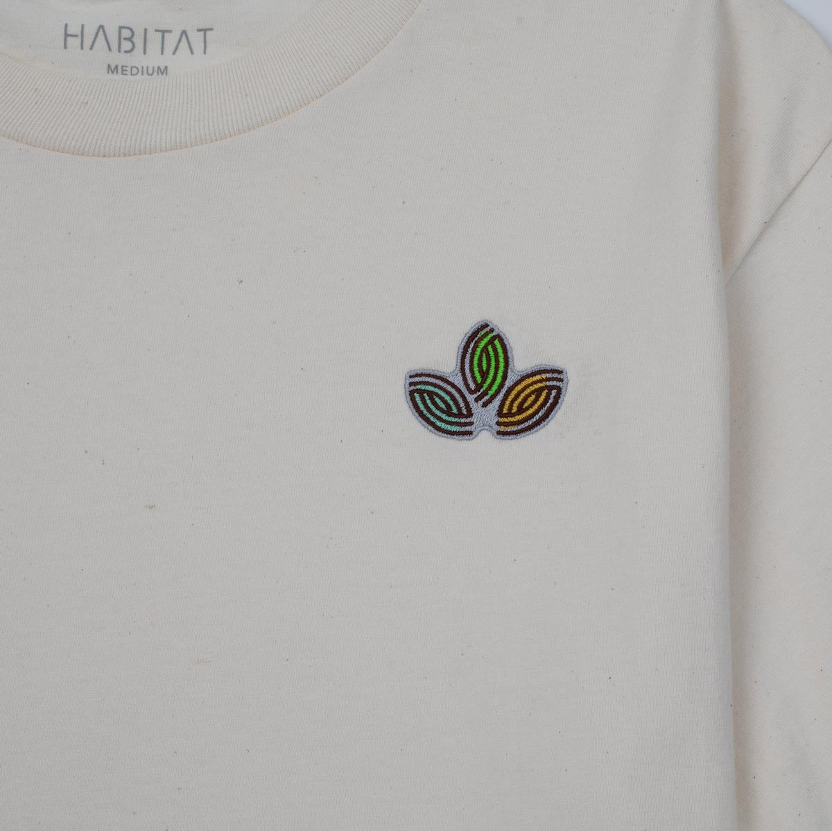 Habitat Leaves Embroidery T-Shirt - Natural image 2