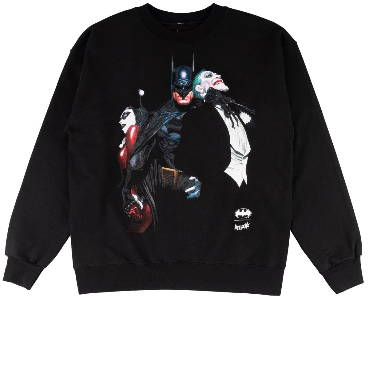 Welcome x Batman Harley And Joker Crew Sweatshirt - Black image 1