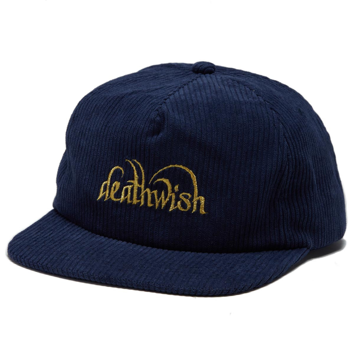 Deathwish Golden Snapback Corduroy Hat - Navy image 1