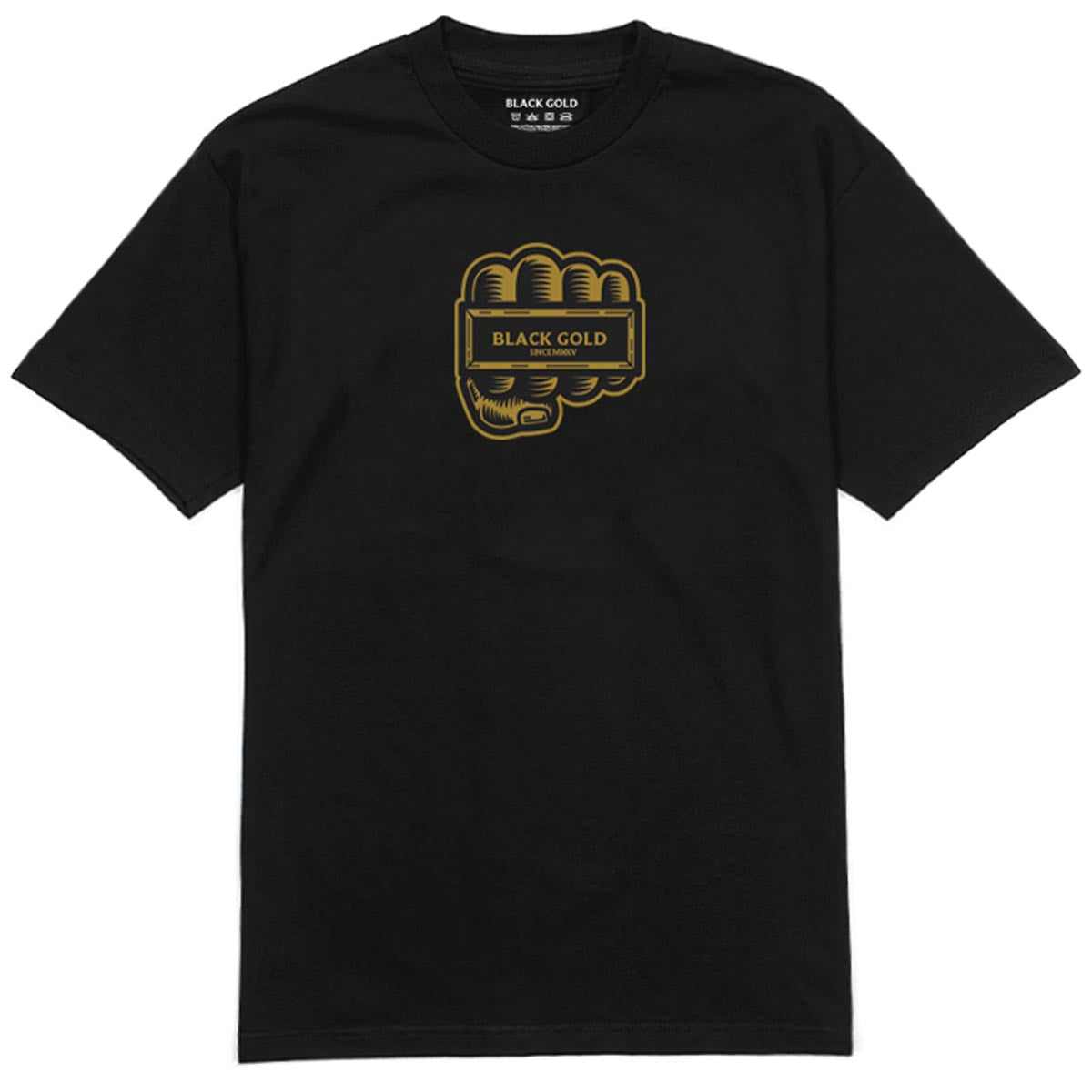 Black Gold 4 Finger Ring T-Shirt - Black image 1