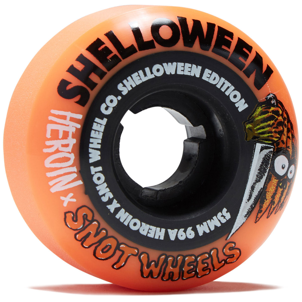 Snot x Heroin Shelloween 99a Skateboard Wheels - Orange/Black - 53mm image 1