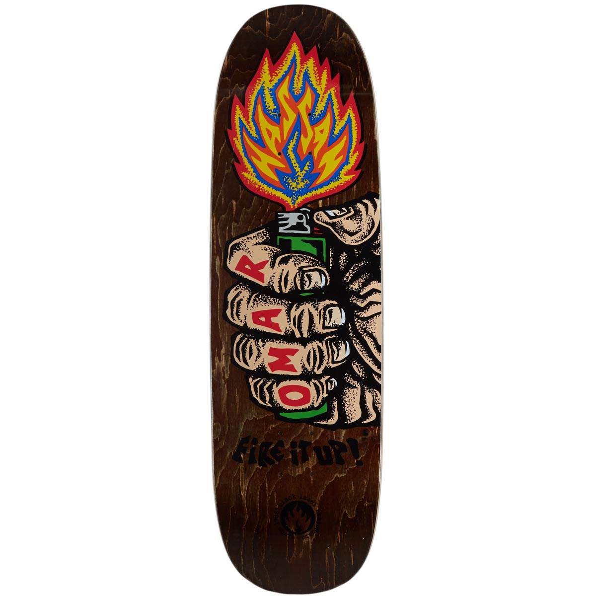 Black Label Omar Hassan Fire It Up Black Widow Shape Skateboard Deck - 9.25