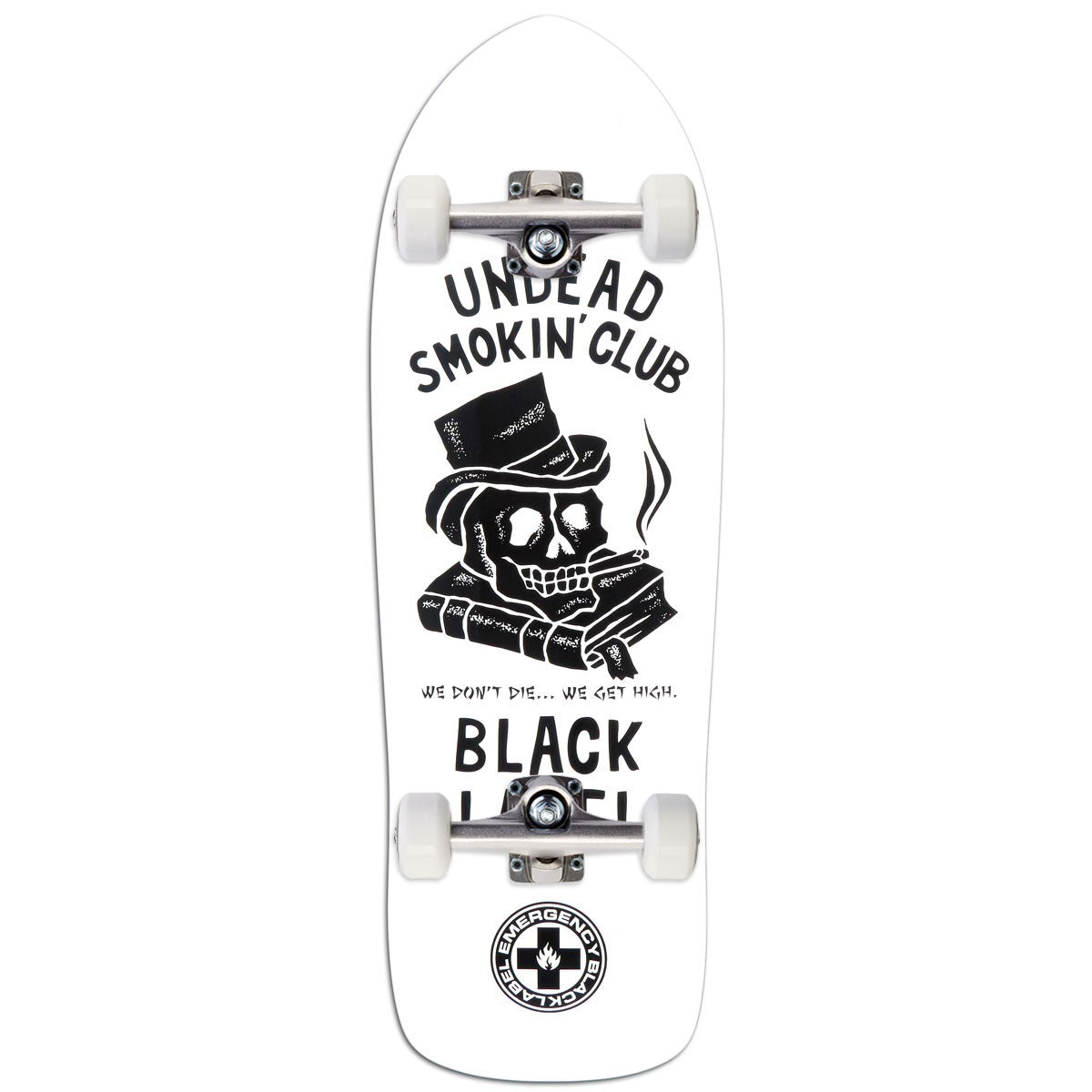 Black Label Undead Smoking Club Skateboard Complete - White Dip - 10.25