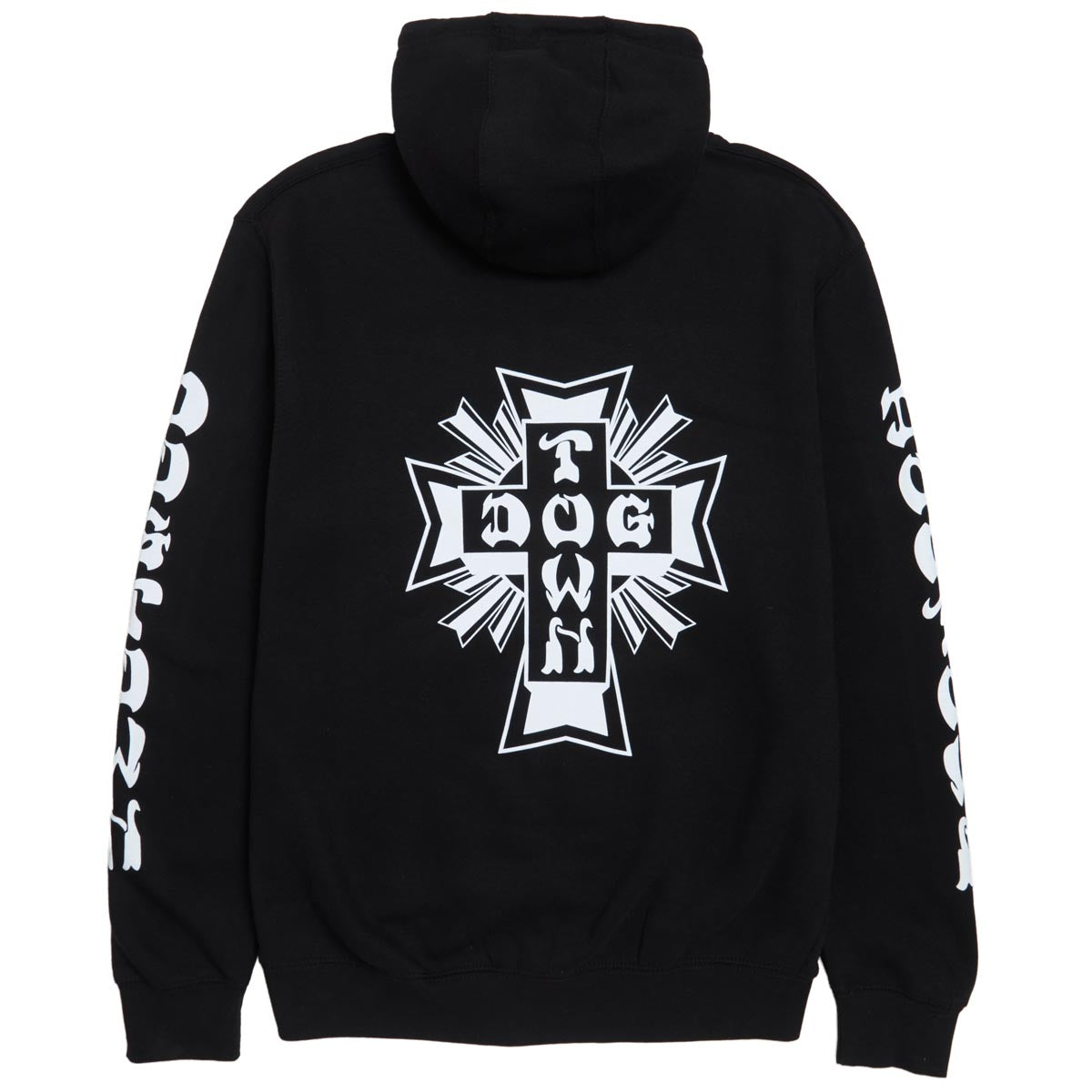 Dogtown Cross Logo Sleeve Print Zip Hoodie - Black/White image 2