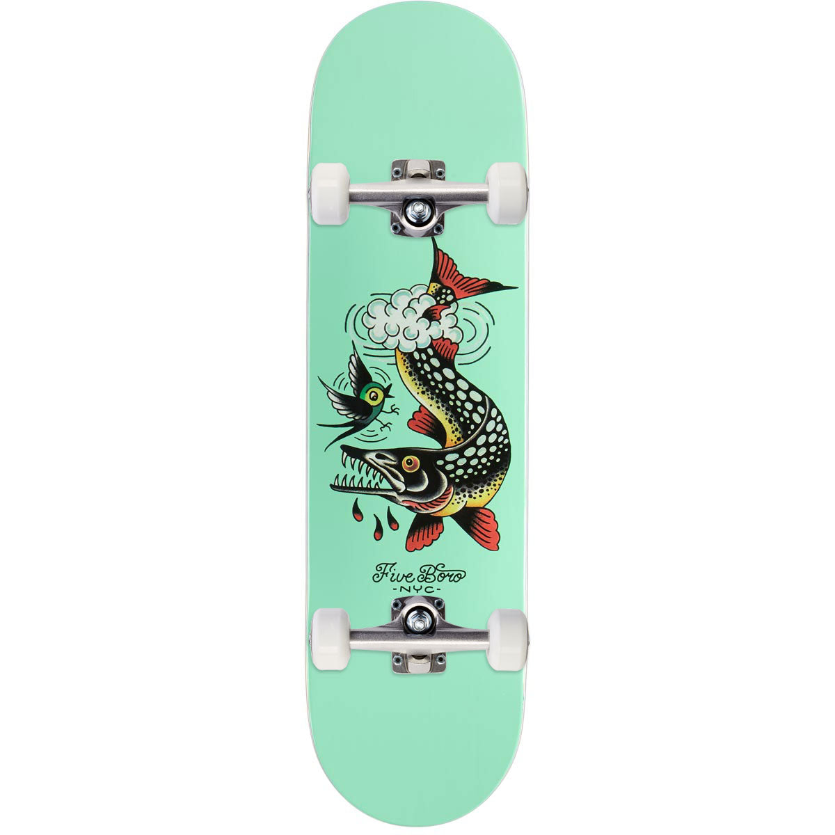 5Boro Fish Pike Skateboard Complete - 8.375