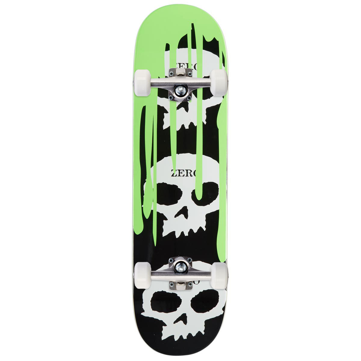 Zero 3 Skull Blood Skateboard Complete - Glow Ooze - 8.50