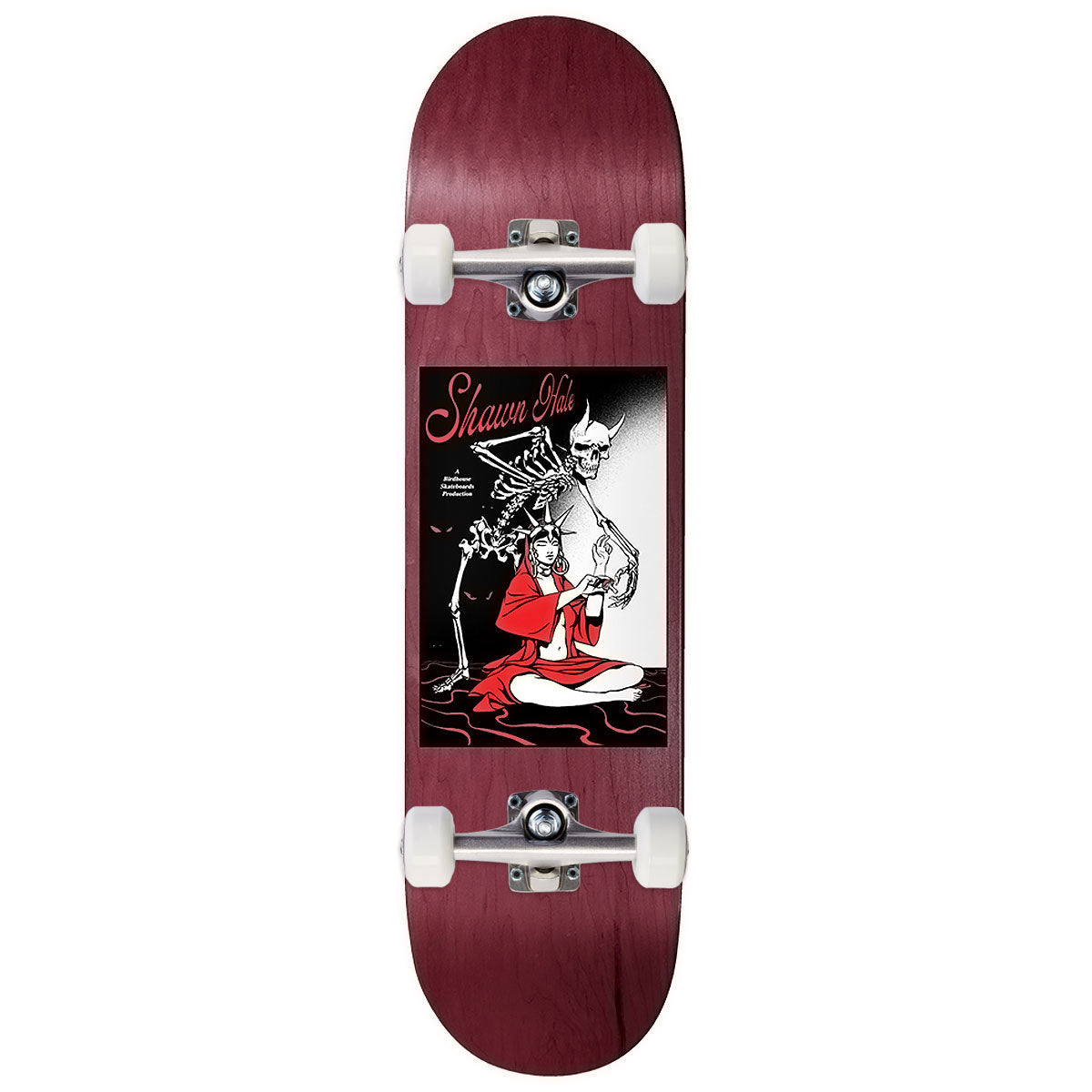 Birdhouse Shawn Hale Life Gives Death Skateboard Complete - Burgundy Veneer Stain - 8.50