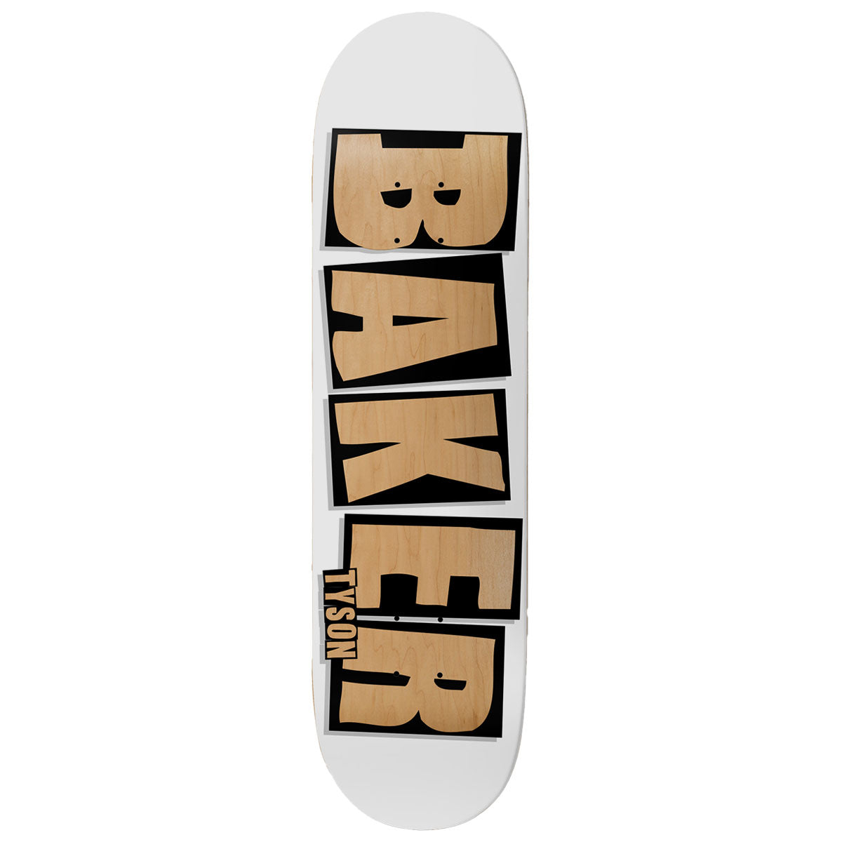 Baker Tyson Peterson Brand Name Skateboard Deck - White/Veneer - 8.50