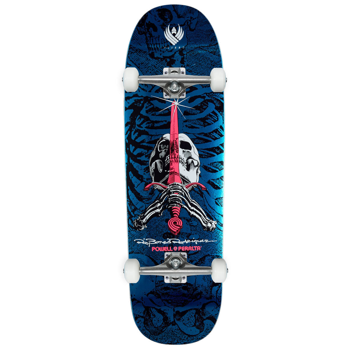 Powell-Peralta Flight Ray Rodriguez Skull & Sword Skateboard Complete - Blue Foil - 9.26