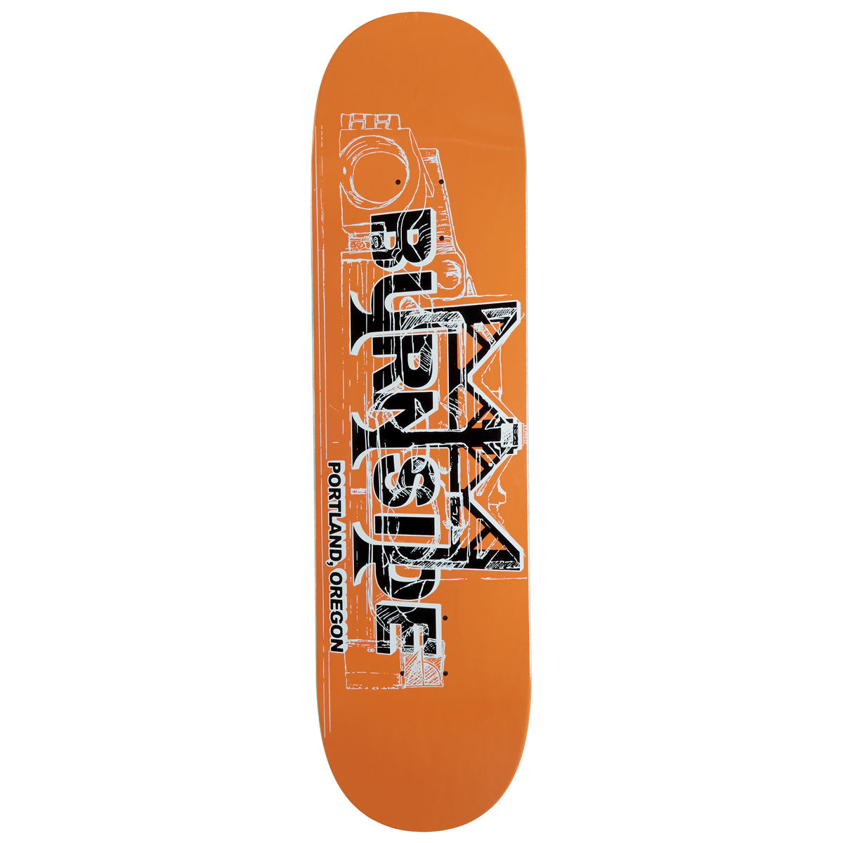 Burnside Bridge Skateboard Deck - Orange - 8.25