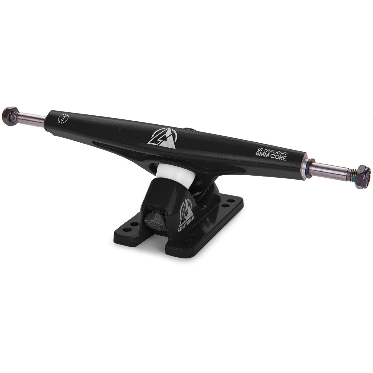 Atlas 180mm 8mm 48 Degree Ultralight Longboard Trucks - Black image 2