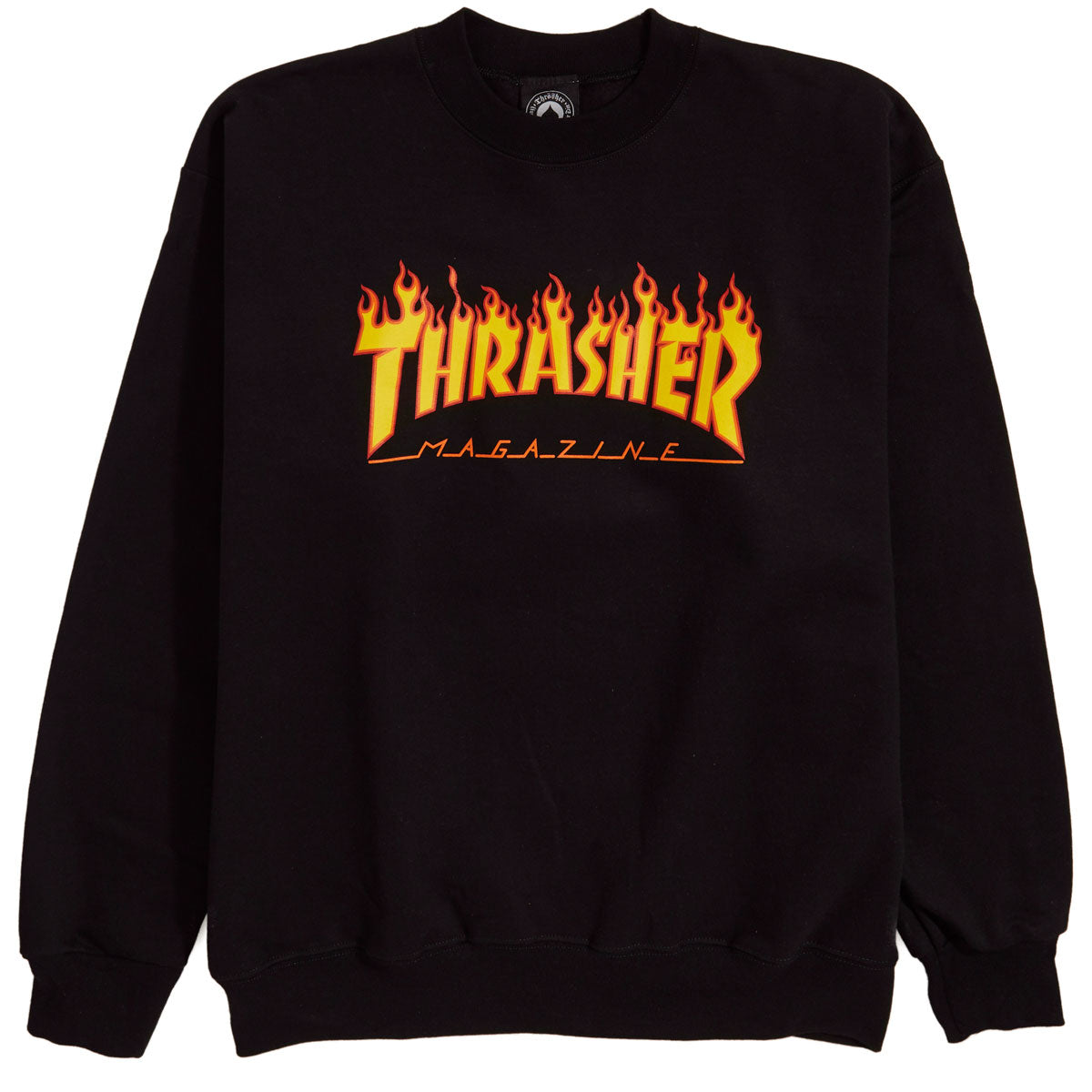 Thrasher Flame Crew Sweatshirt - Black image 1