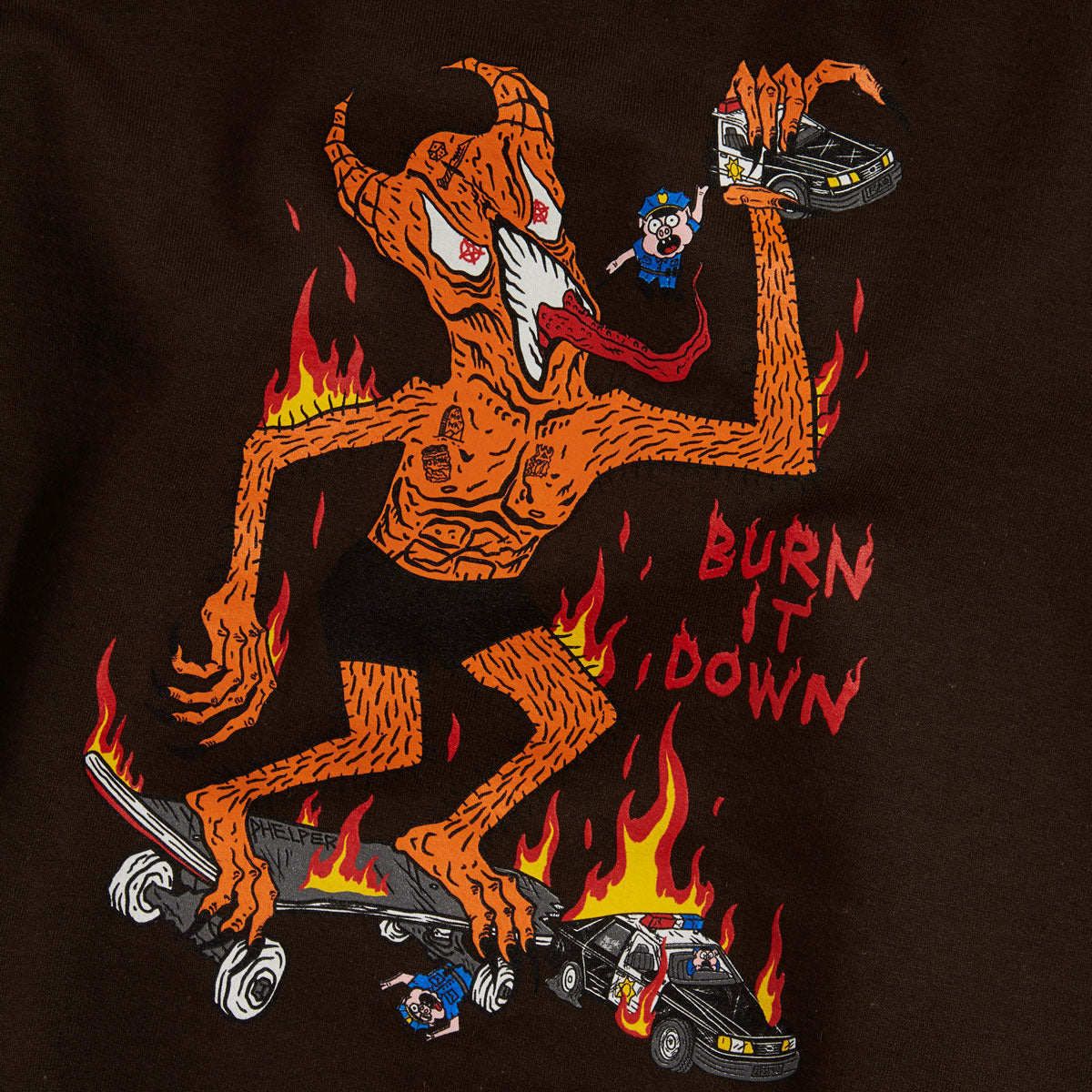 Thrasher Burn It Down Hoodie - Dark Chocolate image 3