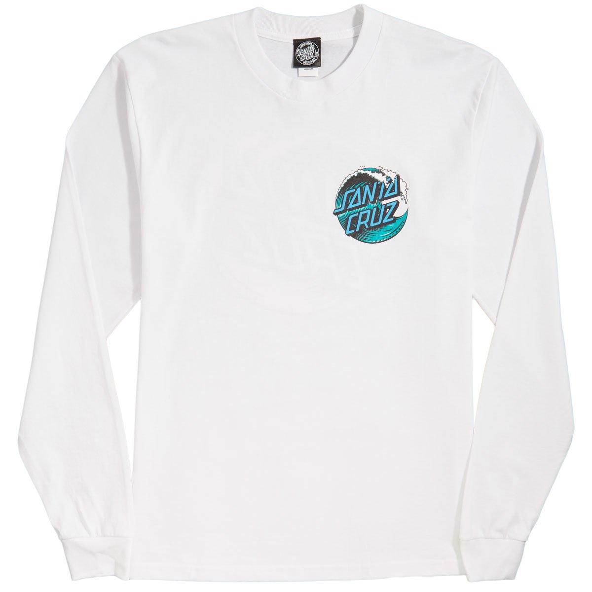 Santa Cruz Wave Dot Long Sleeve T-Shirt - White image 1