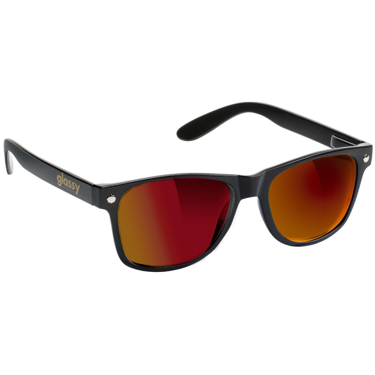 Glassy Leonard Sunglasses - Black/Red Mirror image 1