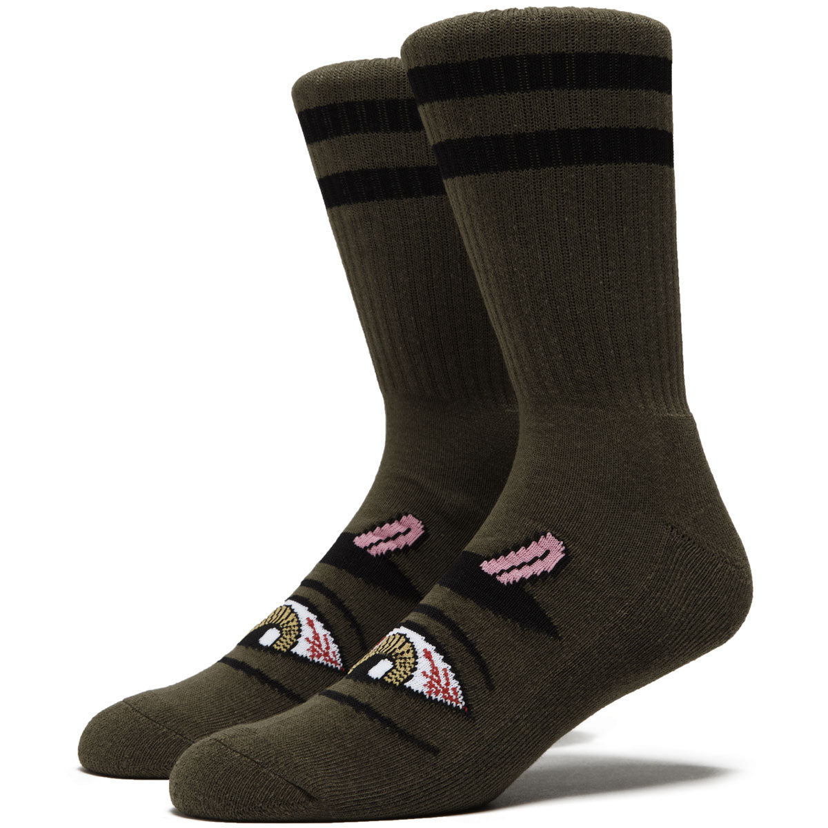 Toy Machine Bloodshot Eye Socks - Army image 1