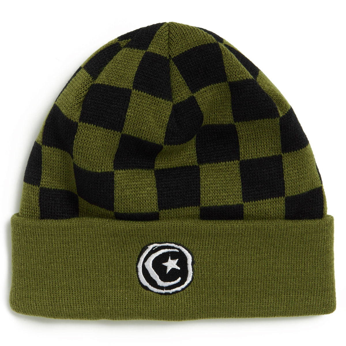 Foundation Star And Moon Checker Beanie - Olive image 1