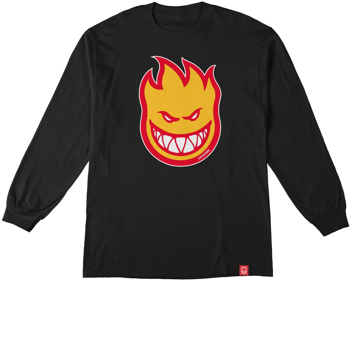 Spitfire Bighead Fill Long Sleeve T-Shirt - Black/Gold/Red image 1