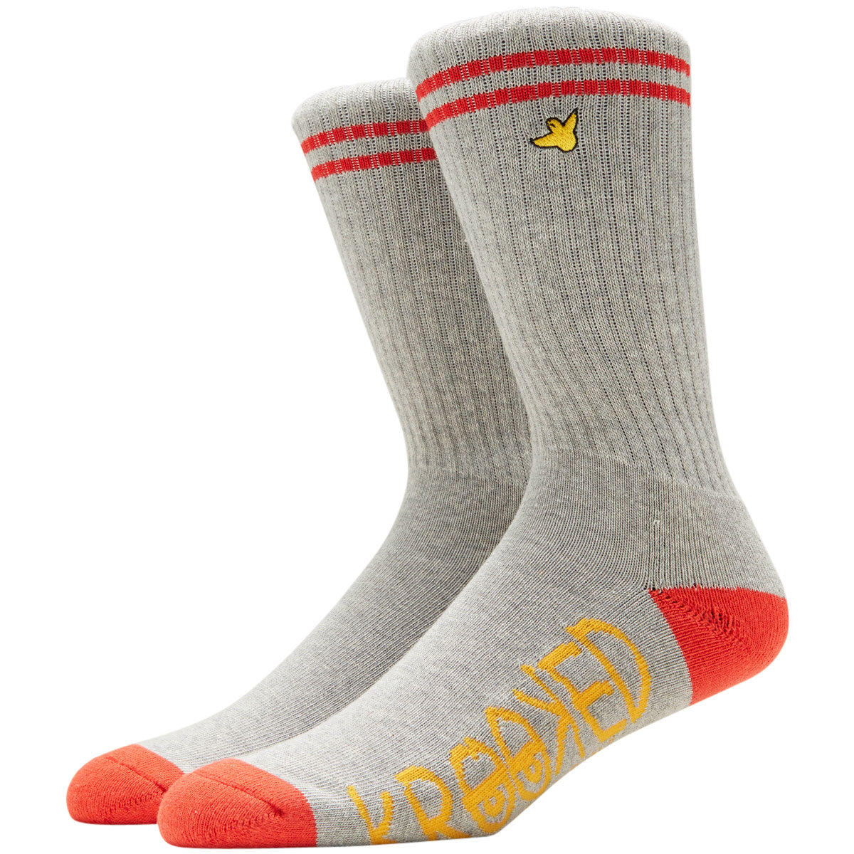 Krooked Og Bird Emb Socks - Gray/Red/Gold image 1