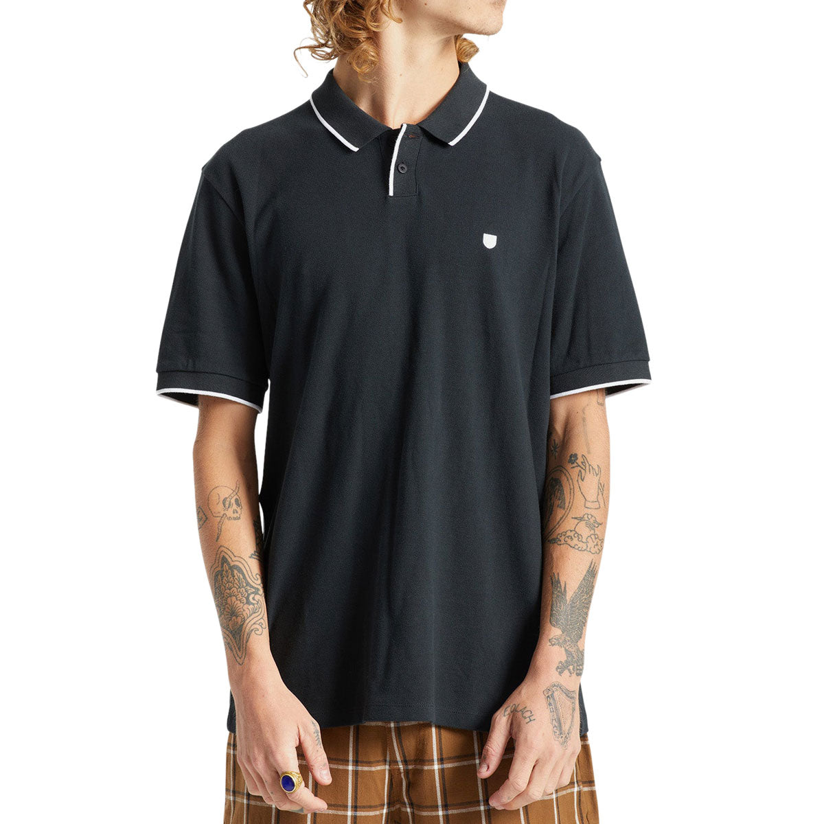 Brixton Proper Polo Shirt - Black image 1