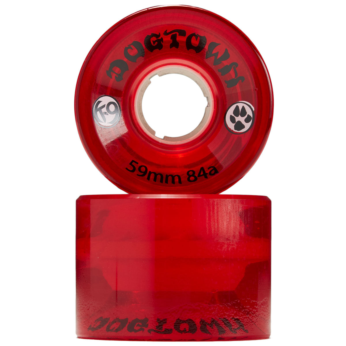 Dogtown K-9 84a Skateboard Wheels - Clear Red - 59mm image 2