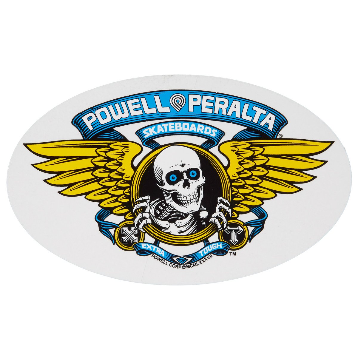 Powell Peralta Winged Ripper Stickers - Blue - 6.50