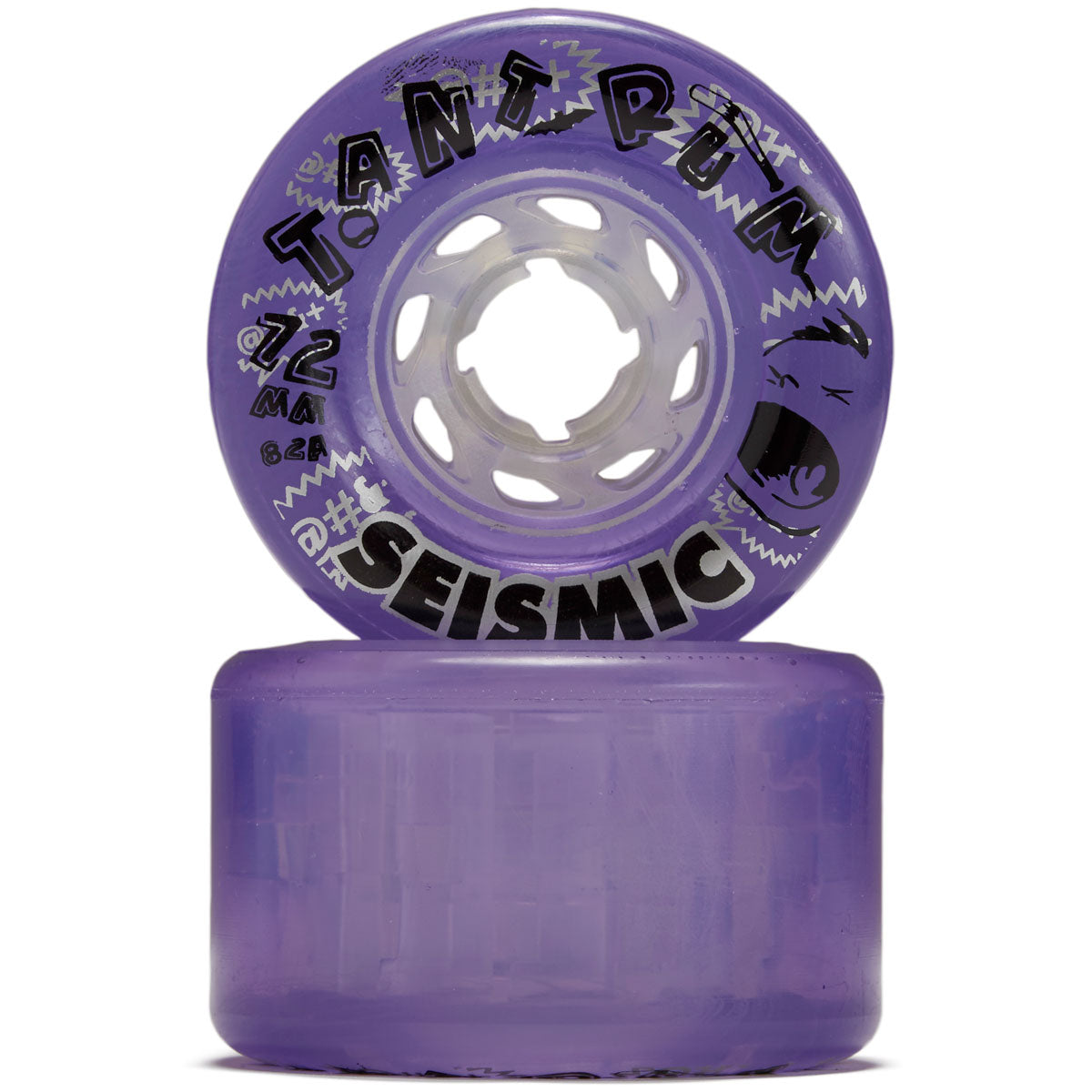 Seismic Tantrum 82a Longboard Wheels - Clear Purple - 72mm image 2