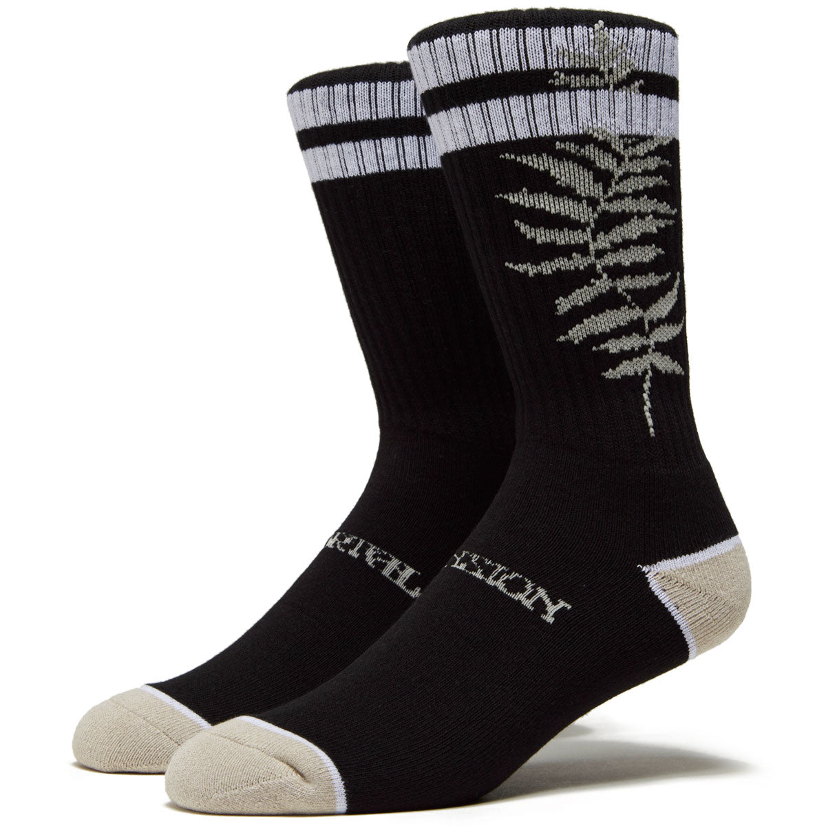 Portal Dimension Fern Socks - Black Fern Leaf image 1