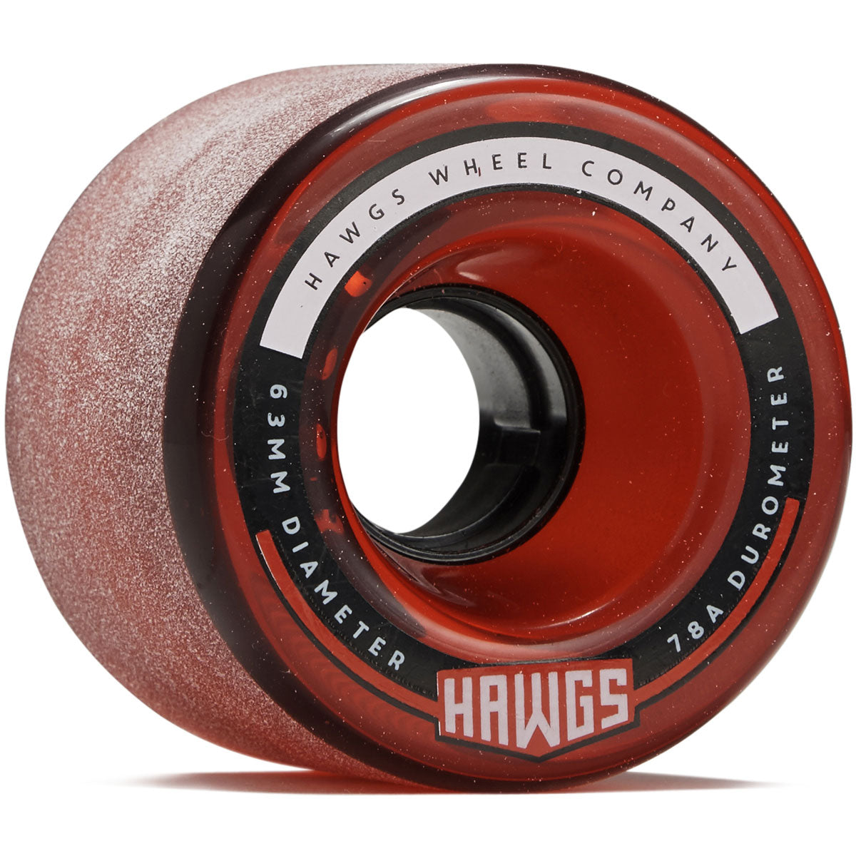 Hawgs Fatty 78a Stone Ground Longboard Wheels - Clear Red - 63mm image 1